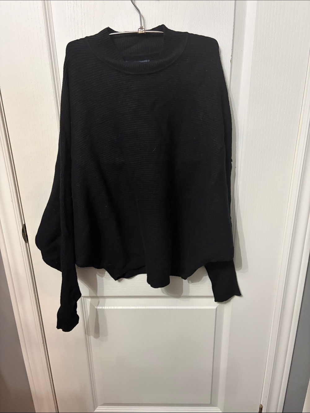 Zara Black Ribbed Crewneck Sweater